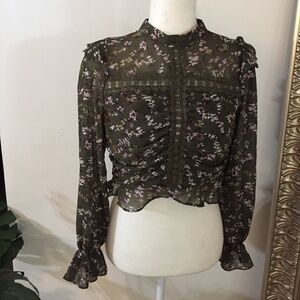 Sheer Cropped Blouse